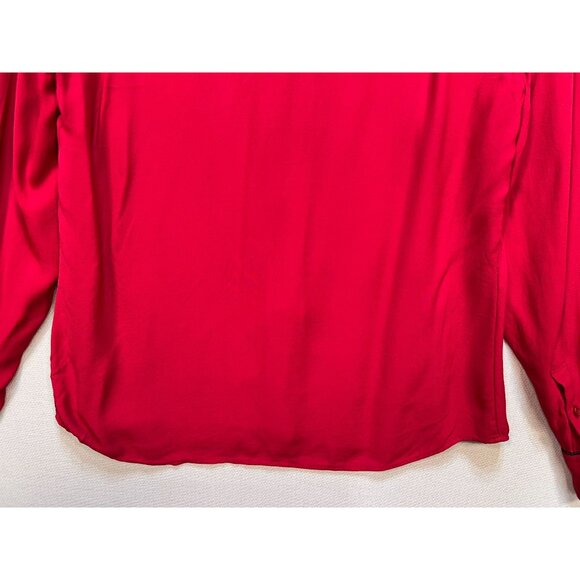Brooks Brothers Women's Fleece Button Up Shirt Long Sleeve Size 6 Red Pocket - Picture 13 of 13